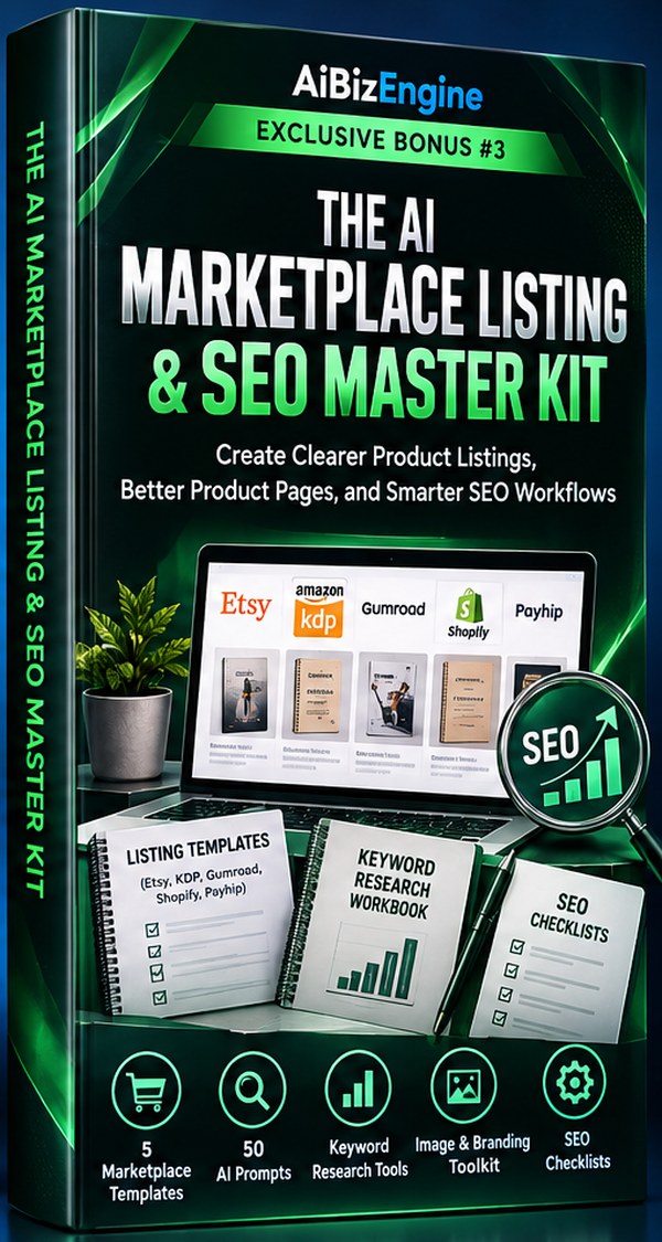 Cover of Bonus 3: The AI Marketplace Listing and SEO Master Kit
